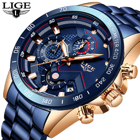 LIGE 2019 New Quartz Watches for Men